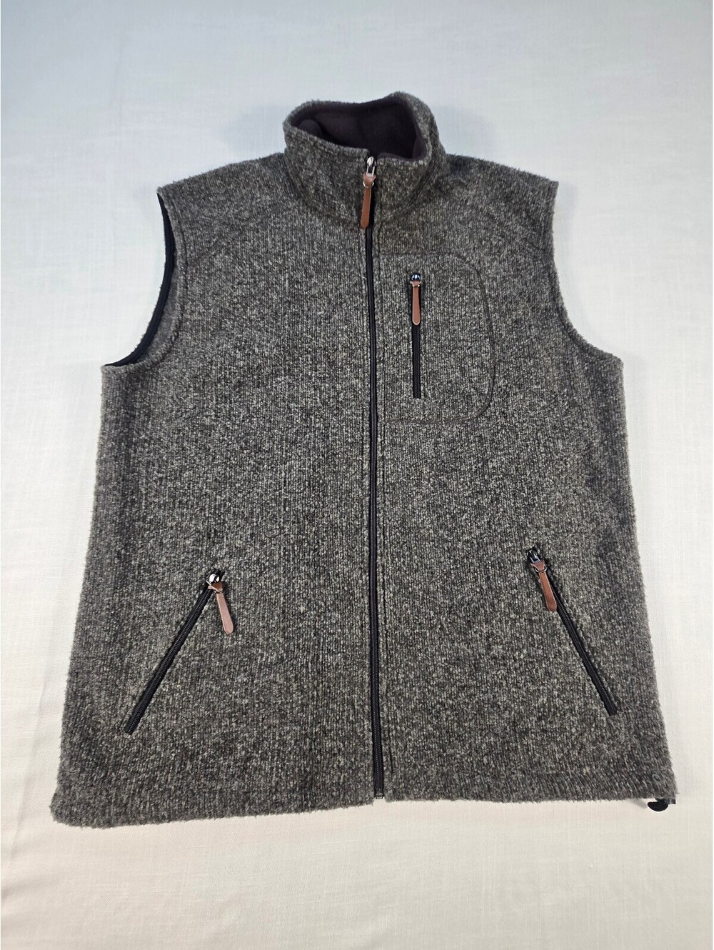 NOVICA Treviso Men's XL Wool Blend Full-Zip Vest Grey Italy